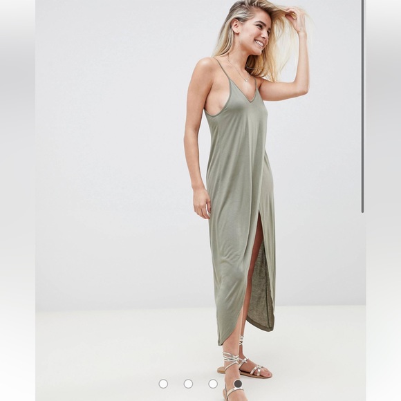 ASOS Swim Asos Design Cross Front Wrap Jersey Beach Cover Up In